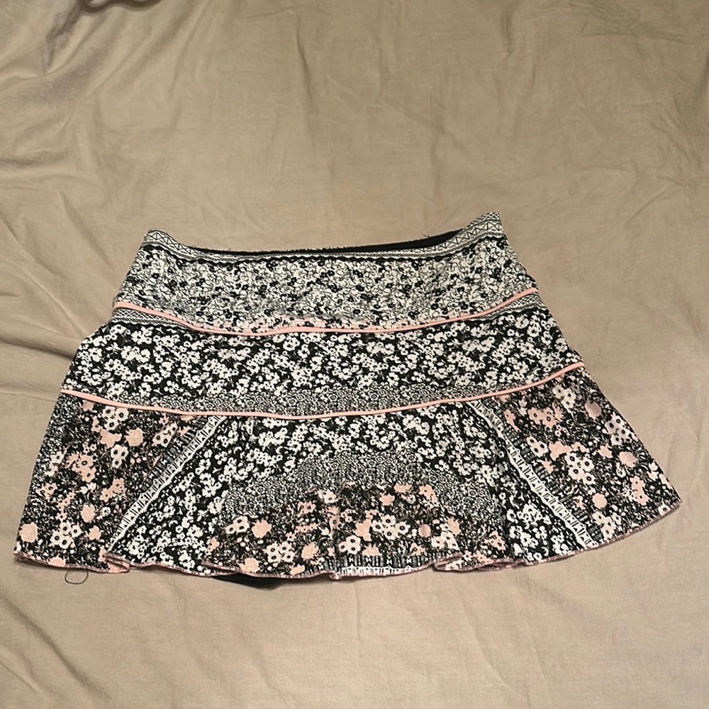 Jerdog tennis Floral Black and Pink Women's Skirt